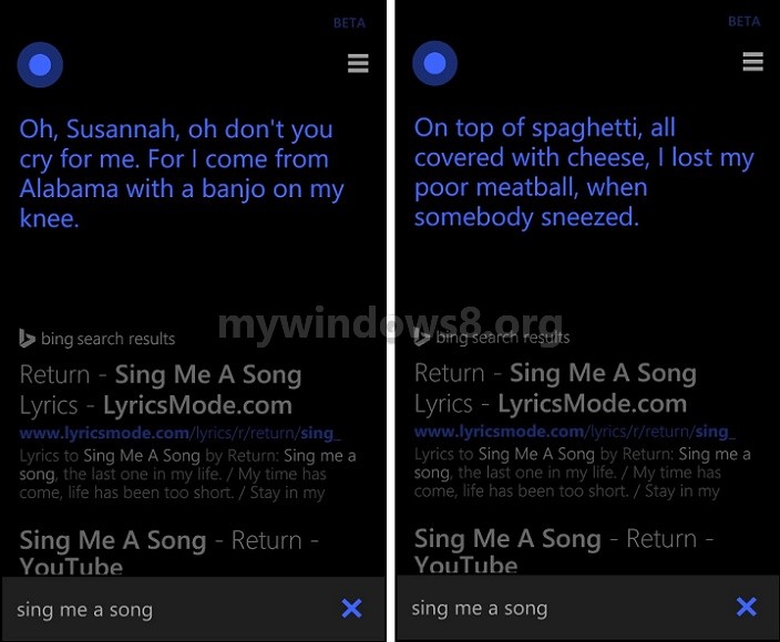 Cortana with new songs which she can't sing yet