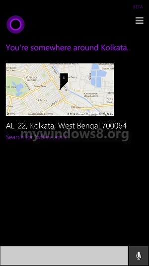 Use Cortana to find your current location