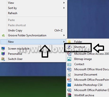 Create shortcut