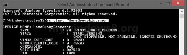 start HomeGroupListener in Windows 8 and 8.1