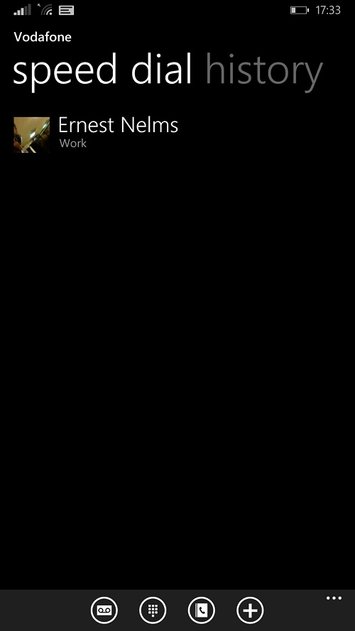 use speed dial on Windows Phone 8.1
