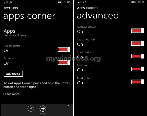 set up Apps Corner on Windows Phone 8.1 GDR1