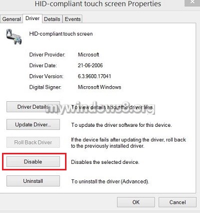 Disable-Touch-Screen