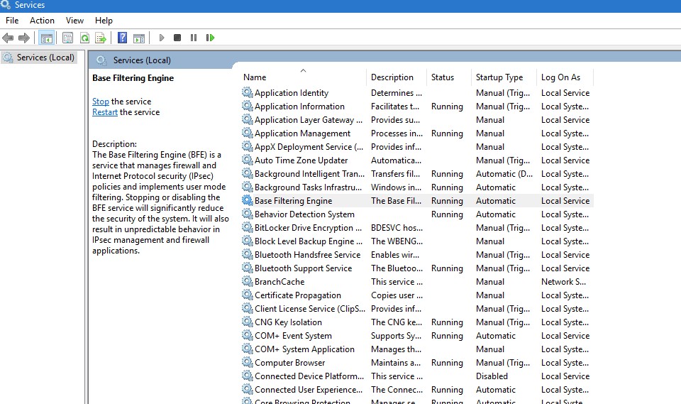 base filtering engine