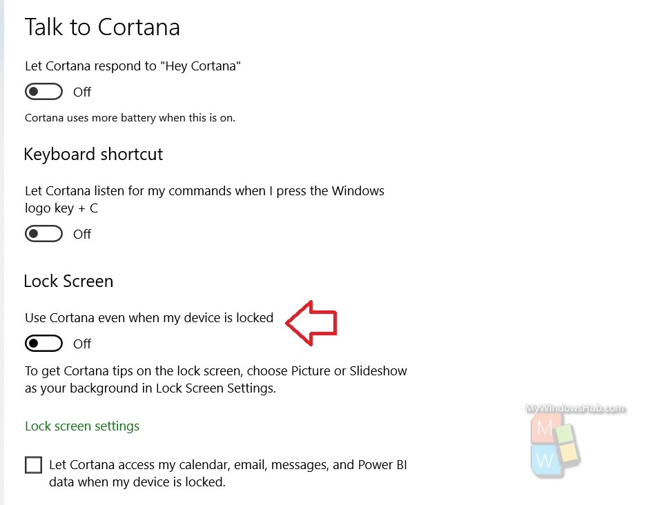 Cortana On Lock Screen
