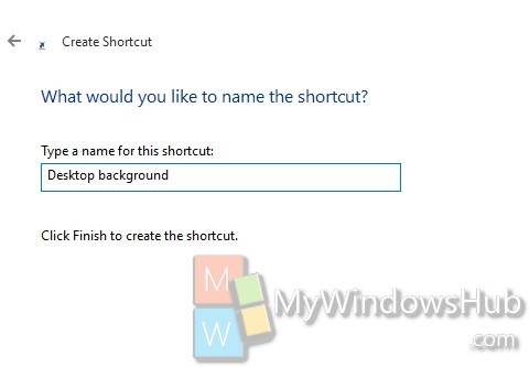 next desktop background shortcut windows 10