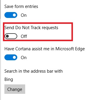 enable do not track requests