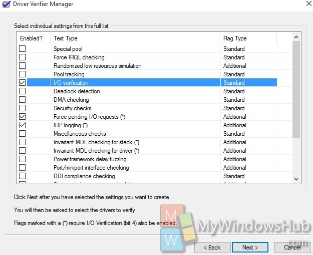 IO settings