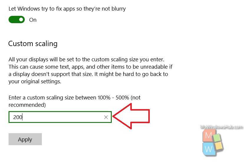 range of scaling