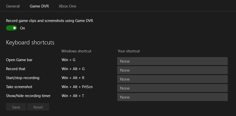 keyboard shortcuts