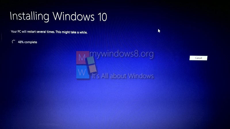 windows 10 is installing