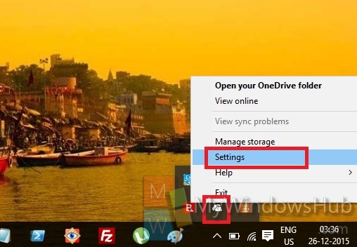 OneDrive settings