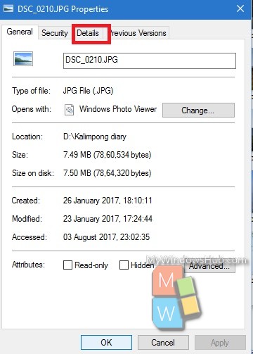 edit file details windows 10