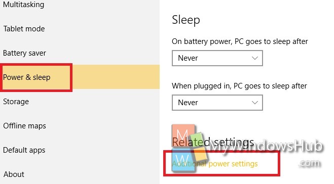 Additional Power Settings