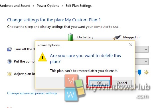 how to delete a power plan windows 10