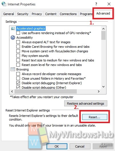 how to reinstall internet options in control panel