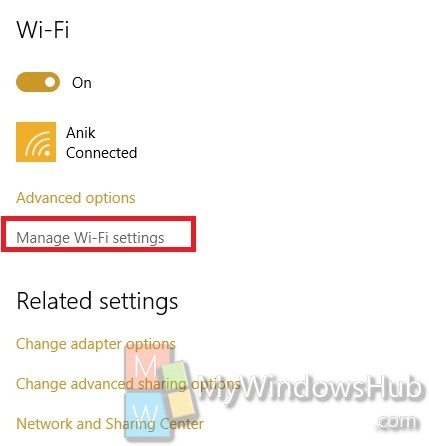 Manage Wi-Fi Settings