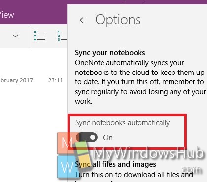 auto sync on off