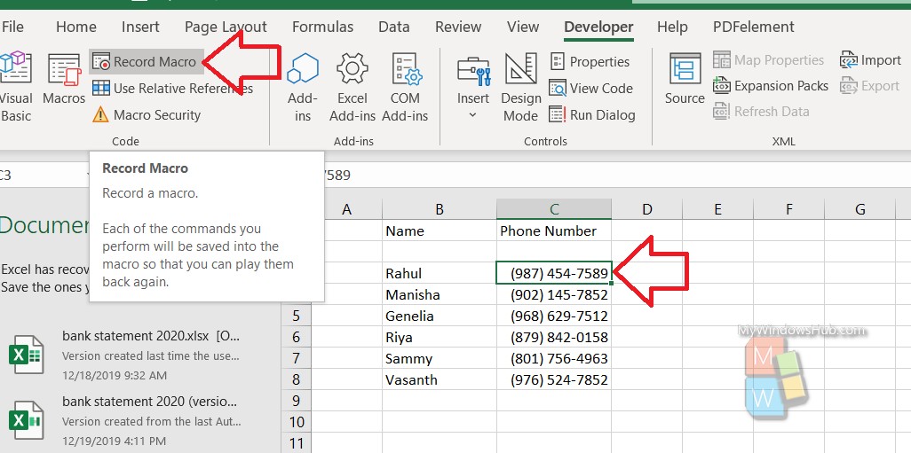 To Change Phone Number Formatting Of Phone Numbers In An Excel Sheet Using VBA Macro