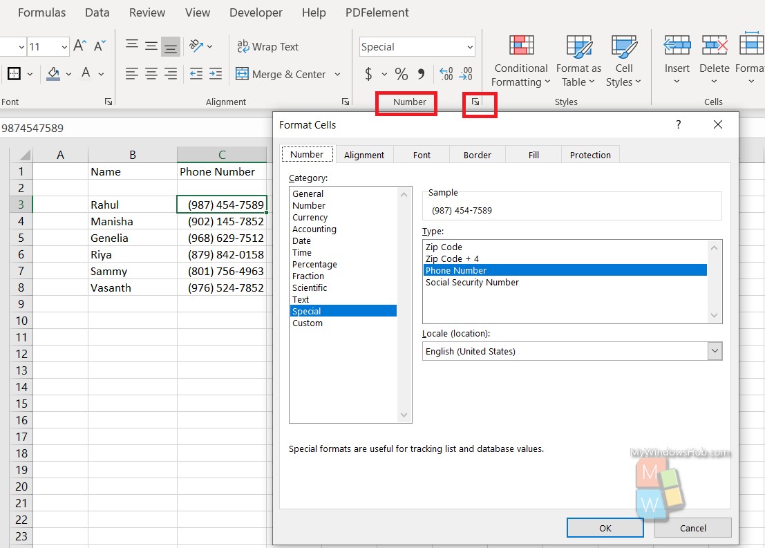 To Change Phone Number Formatting Of Phone Numbers In An Excel Sheet Using VBA Macro