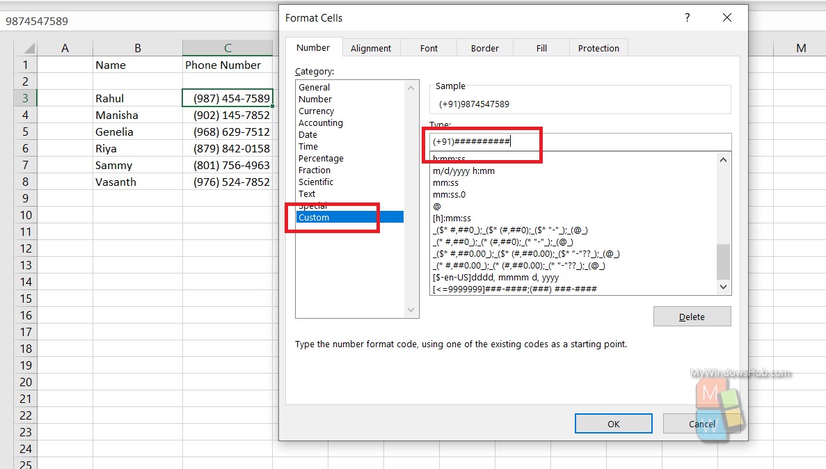 To Change Phone Number Formatting Of Phone Numbers In An Excel Sheet Using VBA Macro