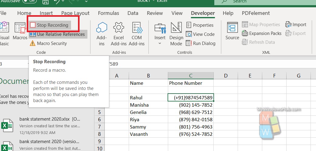 To Change Phone Number Formatting Of Phone Numbers In An Excel Sheet Using VBA Macro