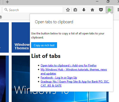 How to Copy the Title & URL Of All Open Tabs In Firefox