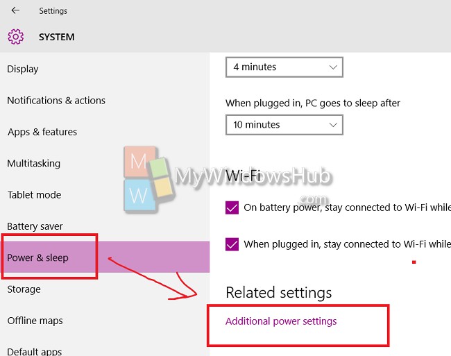 Additional power settings