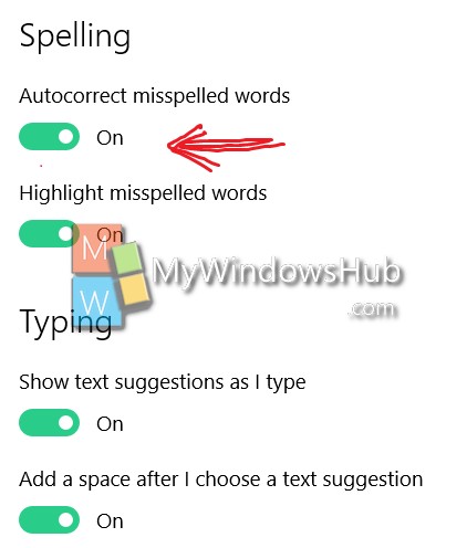 autocorrect for windows 10