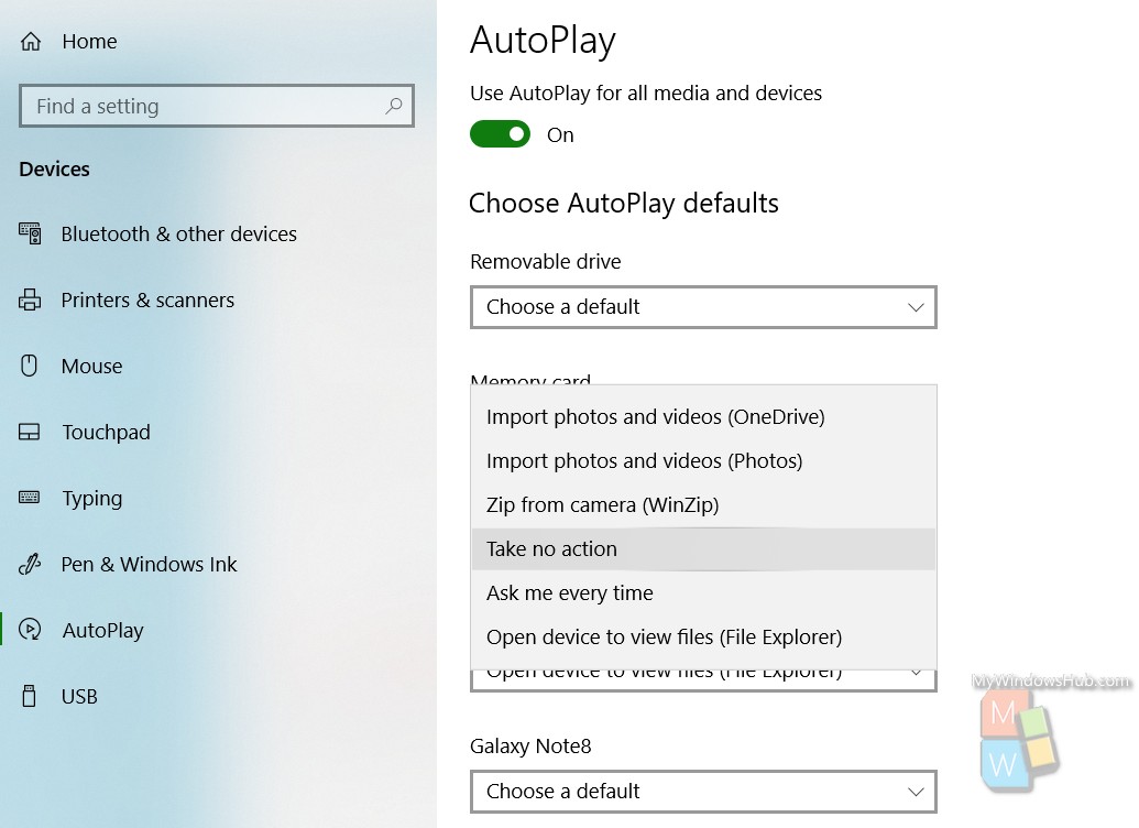 autoplay usb windows 10