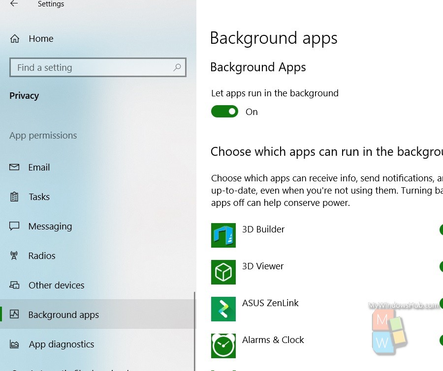 How To Specify Which Apps To Run In The Background On Windows 10?
