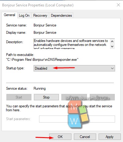 How to Disable Bonjour Service on Windows 10