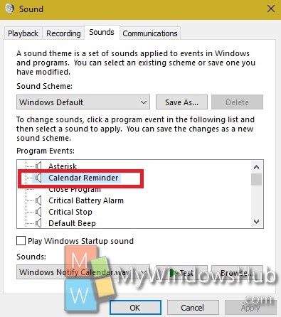 change login sound windows 10