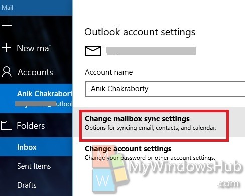 windows 10 mail change order of accounts