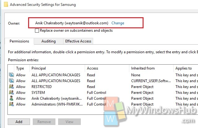 windows 7 registry permissions reset