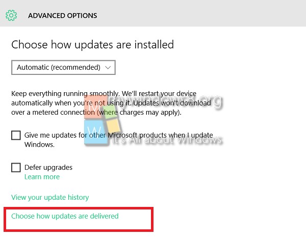Choose how updates are delivered