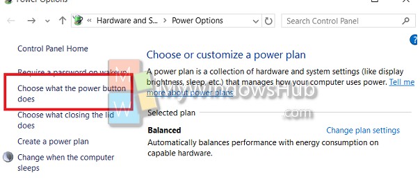 Choose what power button does 