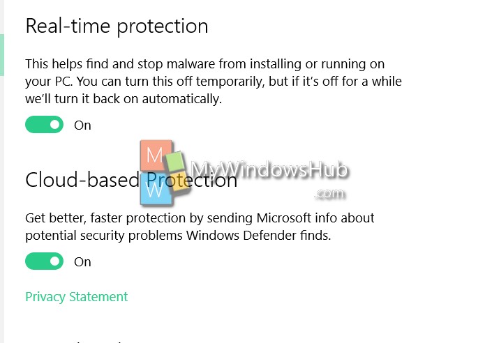 windows 10 cloud based protection