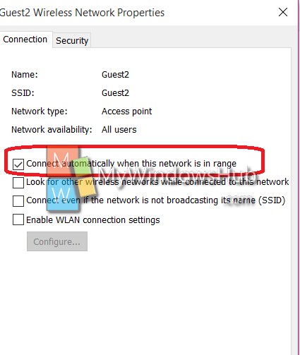 windows 10 connect automatically not working