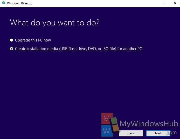 download windows 10 installation media