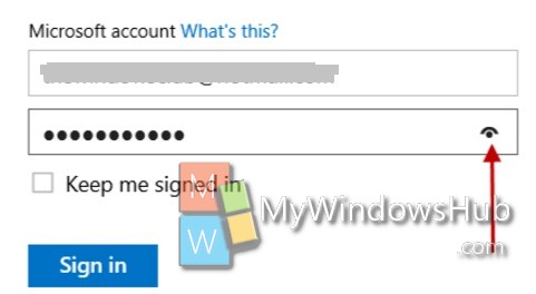 Windows password reveal button