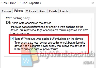 How To Enable Or Disable Disk Write Caching In Windows 10 My Windows Hub