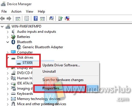 disk cache properties