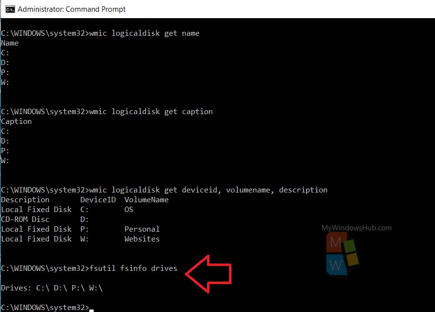 How To List Hard Drives using Command Prompt in Windows 10