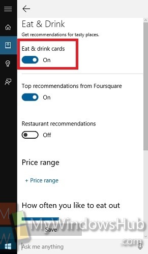 enable disable cortana 