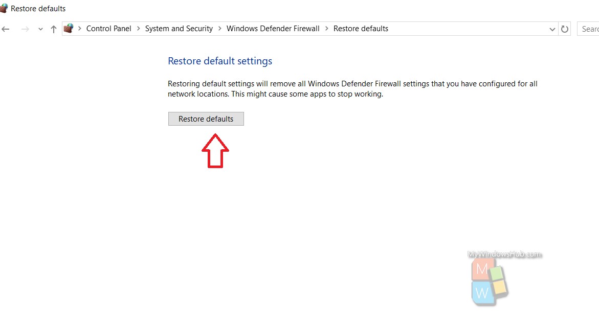 restore defaults