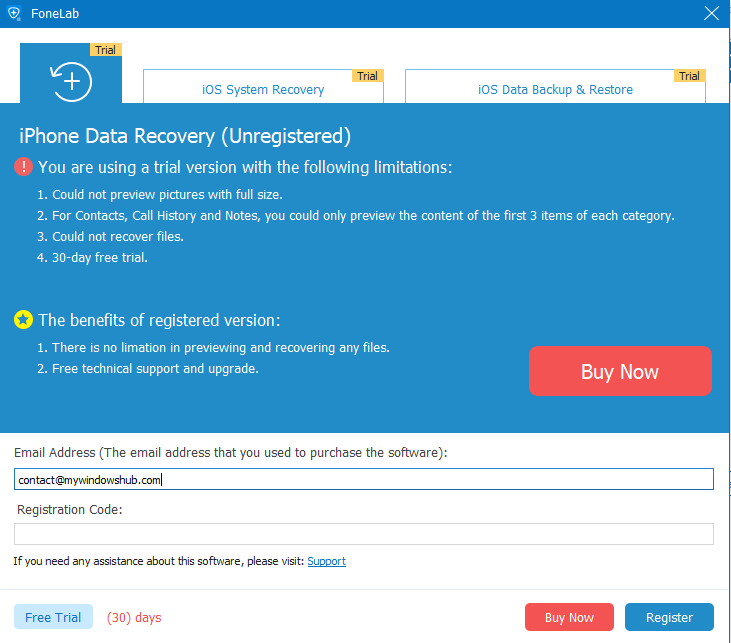 fonelab ios system recovery registration code