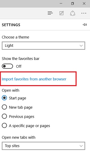 Import from other browser