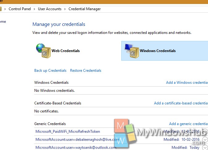 windows credential manager