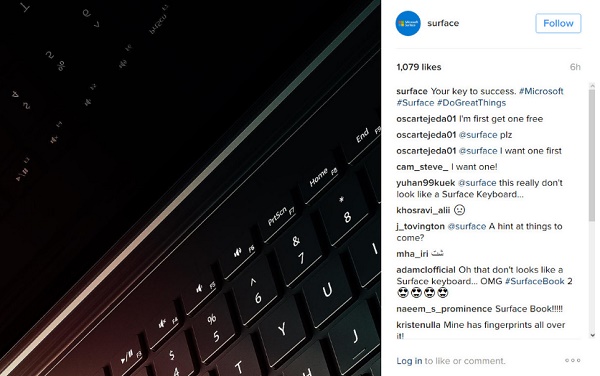 Microsoft teases new Surface Book 2 hinge on Instagram